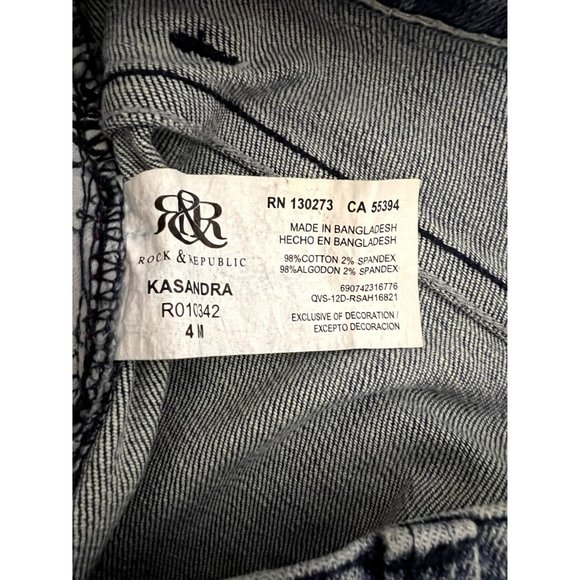 Women's Size 4 Rock & Republic Kasandra Mid Rise Bootcut Jeans With Embellished - Picture 5 of 5